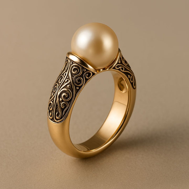 Retro Pearl Gold Ring