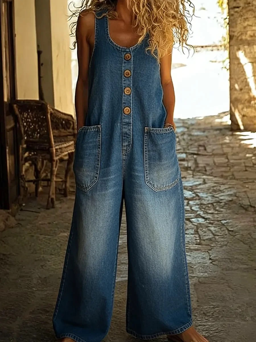 Lenna – Retro Cotton Denim Overalls